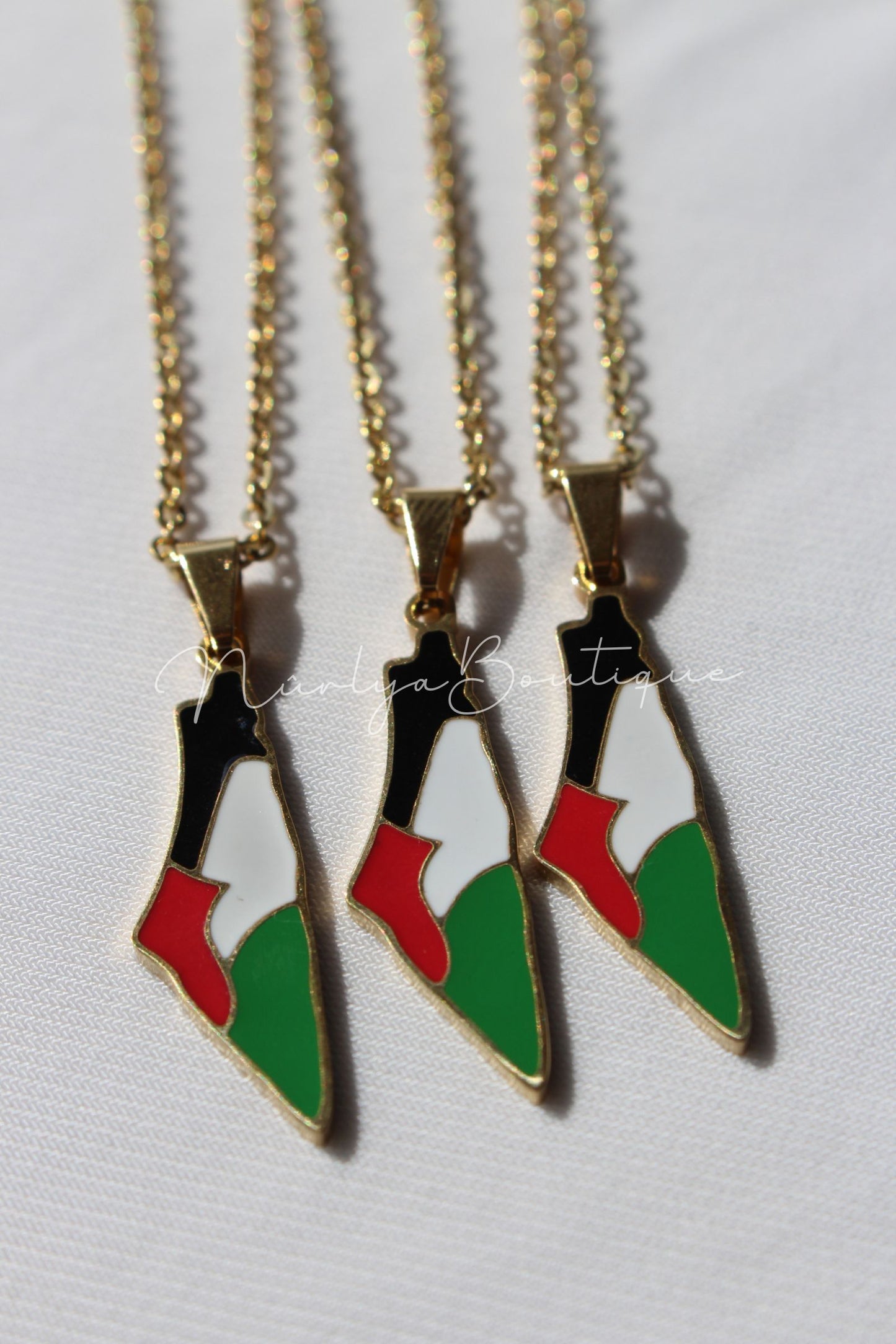 Collier drapeau Palestinien - Or