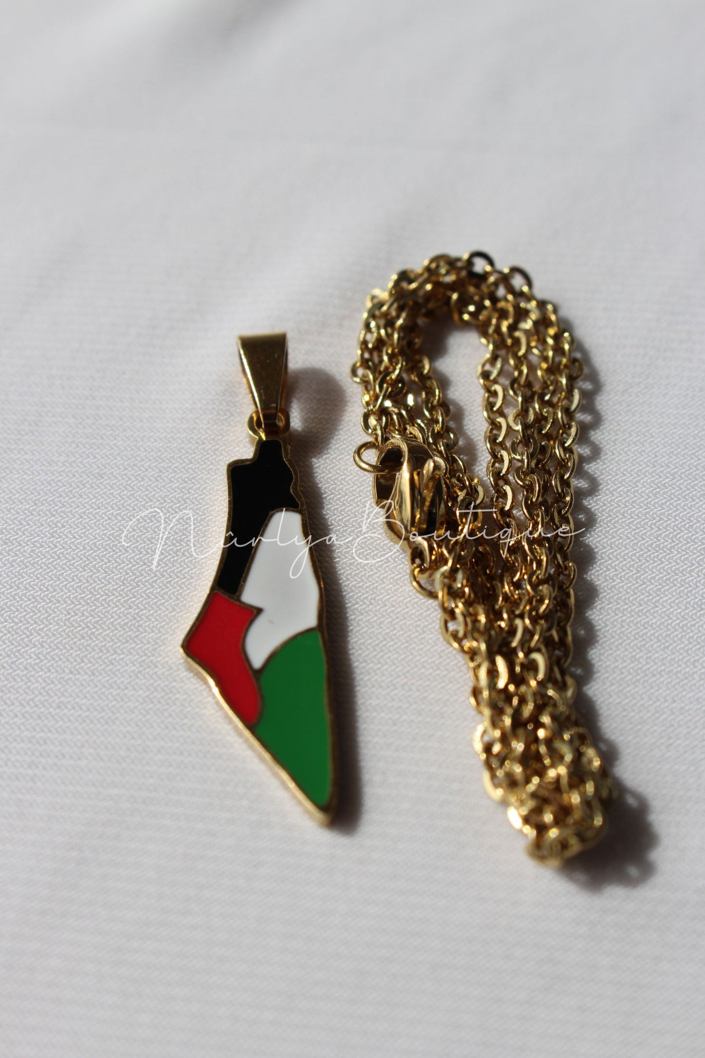 Collier drapeau Palestinien - Or